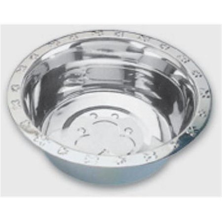 QT DOG QT Dog SS0215 5 Quart Embossed Rim Standard Food Bowl SS0215